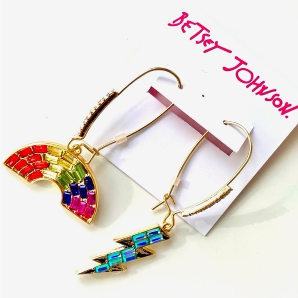 Betsey Johnson Jewelry - Betsey Johnson Rainbow & Lightning Bolt Earrings NWT
